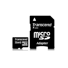 Transcend microSDHC 32GB Class 10 + SD Adapter (TS32GUSDHC10)