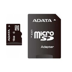 Карта памяти ADATA microSDHC 16GB Class 4 + SD Adapter (AUSDH16GCL4-RA1)