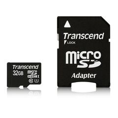 Карта памяти Transcend microSDHC 32GB Class 10 + SD Adapter (TS32GUSDU1)
