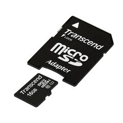 Карта памяти Transcend MicroSDHC 16GB Class 10 UHS-I + SD Adapter (TS16GUSDU1)