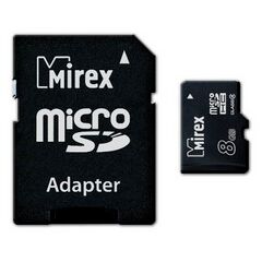 Карта памяти Mirex microSDHC 8GB Class 4 + SD Adapter (13613-ADTMSD08)