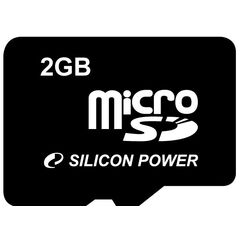 Карта памяти Silicon-Power MicroSDHC 2GB + SD Adapter (SP002GBSDT000V10-SP)