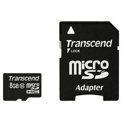 Карта памяти Transcend MicroSDHC 8GB Class 10  + SD Adapter (TS8GUSDHC10)