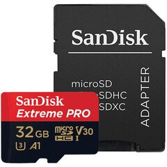 SanDisk Extreme PRO microSDHC 32GB I U3 V30 A1 with Adapter (SDSQXCG-032G-GN6MA)