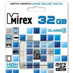 Карта памяти Mirex microSDHC (Class 4) 32GB (13612-MCROSD32)