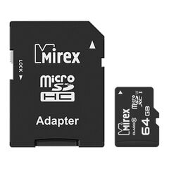 Mirex microSDHC 64GB Class 10 UHS-I U1 + SD Adapter (13613-AD10SD64)