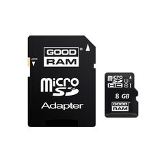 Карта памяти GOODRAM 8GB microSDHC Class 10 UHS-I U1   + адаптер (SDU8GHCUHS1AGRR10)