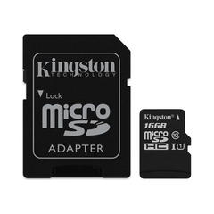Карта памяти Kingston microSDHC 16GB UHS-I Class 10 + SD Adapter (SDC10G2/16GB)