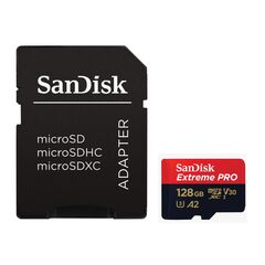 SanDisk Extreme PRO microSDXC 128GB I U3 V30 A2 with Adapter (SDSQXCY-128G-GN6MA)