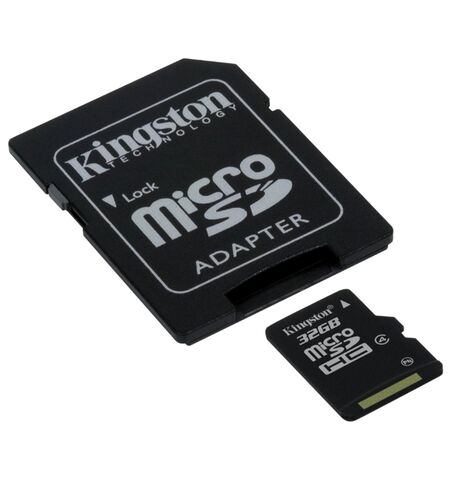 Карта памяти Kingston 32GB microSDHC Class 4 + SD Adapter (SDC4/32GB)