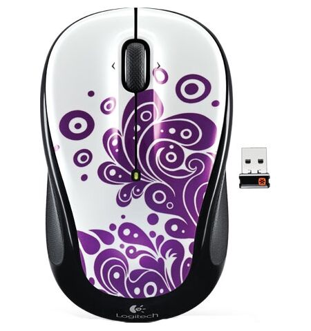 Logitech Wireless Mouse M325 Purple Swirls