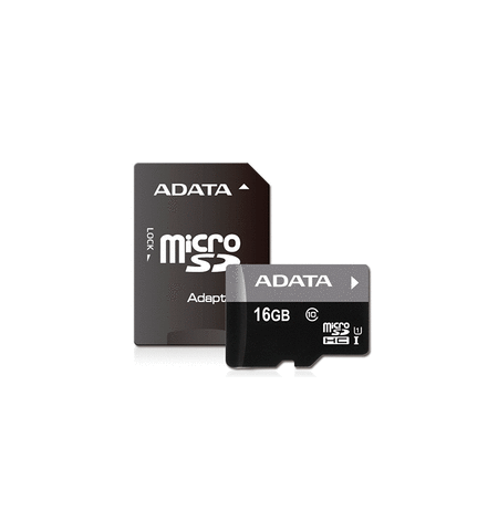 Карта памяти ADATA Premier microSDHC 16GB Class 10 UHS-I U1 + SD adapter