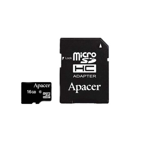 Карта памяти Apacer microSDHC 16GB Class 10 UHS-I (AP16GMCSH10U1-R) + SD Adapter