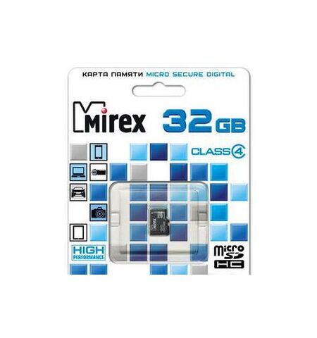 Карта памяти Mirex microSDHC (Class 4) 32GB (13612-MCROSD32)
