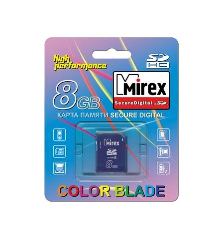 Карта памяти Mirex 8GB SDHC Class 4 (13611-SDCARD08)