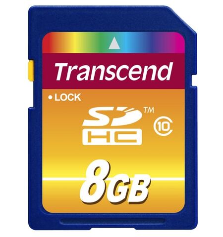 Карта памяти Transcend 8GB SDHC Class 10 (TS8GSDHC10)