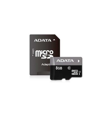 Карта памяти ADATA Premier microSDHC 8GB Class 10 UHS-I + SD adapter