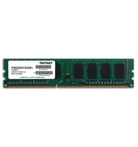 Оперативная память Patriot 2GB DDR3-1333 PC3-10600 (PSD32G133381)
