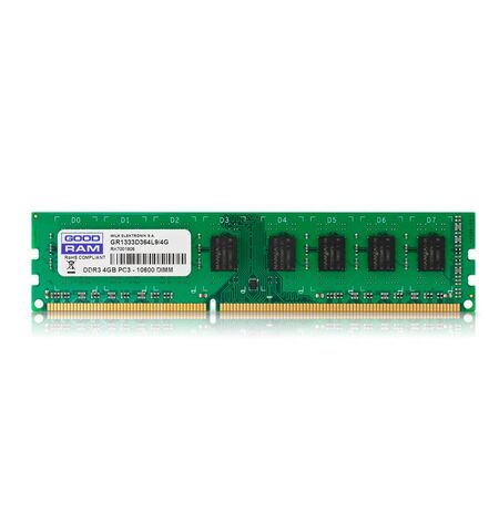 Оперативная память GOODRAM 4GB DDR3-1333 PC3-10600 256x8 (GR1333D364L9/4G)