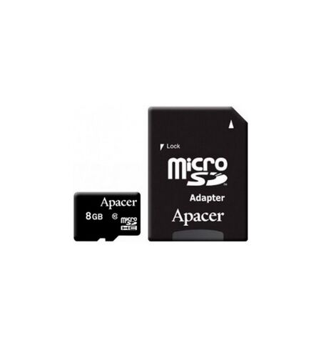 Карта памяти Apacer 8GB microSDHC Class 10 UHS-I + адаптер (AP8GMCSH10U1-R)