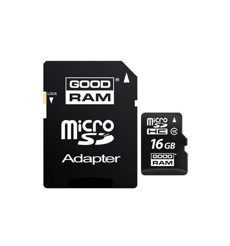 Карта памяти GOODRAM microSDHC 16GB Class 10 UHS-I U1 + SD Adapter (SDU16GHCUHS1AGRR10)