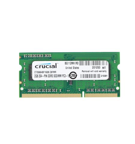 Оперативная память Crucial 2GB DDR3 SO-DIMM PC3-12800 (CT25664BF160BJ)