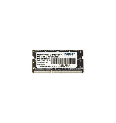 Оперативная память Patriot 8GB DDR3 SO-DIMM PC3-10600 (PSD38G1333L2S)