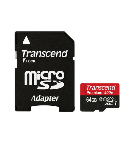 Фото товара Transcend Premium 400x microSDXC 64GB UHS-I Class 10 (TS64GUSDU1)