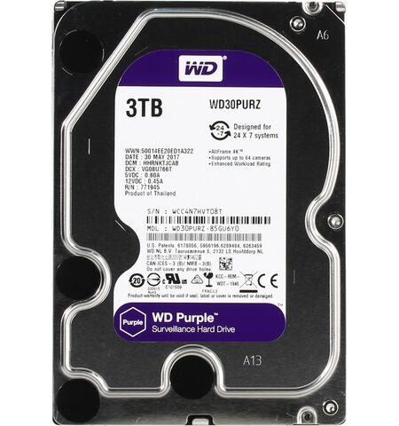 Жесткий диск WD Purple 3TB (WD30PURZ)