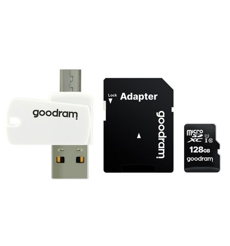 Карта памяти GOODRAM ALL in ONE M1A4 microSDXC 128GB Class10 UHS-I + SD Adapter + Card reader (M1A4-1280R12)