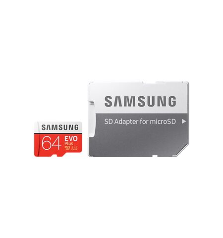 Карта памяти Samsung EVO Plus microSDXC 64GB Class 10 UHS-I U1 with SD Adapter (MB-MC64HA)