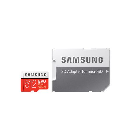 Карта памяти Samsung EVO Plus microSDXC 512GB Class 10 UHS-I U3 with SD Adapter (MB-MC512HA)