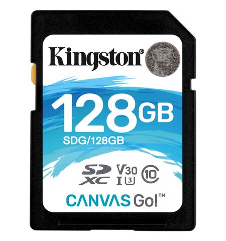 Карта памяти Kingston CANVAS Go! SDXC 128GB Class10 UHS-I U3 V30 (SDG/128GB)