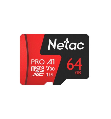 Карта памяти Netac P500 Extreme Pro microSDXC 64GB Class10 UHS-I U3 V30 A1 (NT02P500PRO-064G-S)