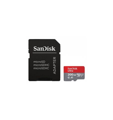 Карта памяти SanDisk Ultra microSDXC 200GB Class10 UHS-I U1 A1 with SD Adapter (SDSQUAR-200G-GN6MA)