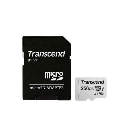 Карта памяти Transcend 300S microSDXC 256GB Class10 UHS-I U3 V30 A1 with SD Adapter (TS256GUSD300S-A)