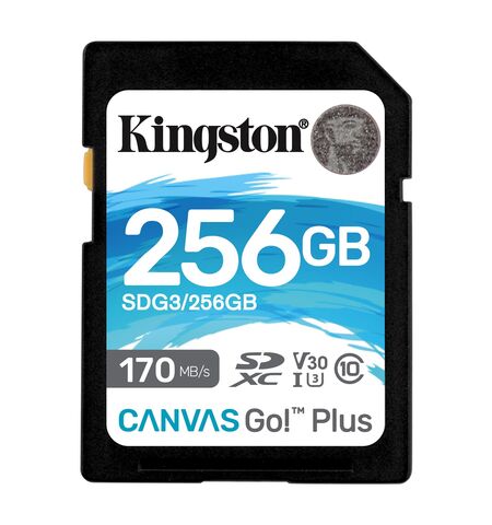 Карта памяти Kingston CANVAS Go! SDXC 256GB Class10 UHS-I U3 V30 (SDG3/256GB)