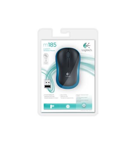 Мышь Logitech Wireless Mouse M185 Blue, 2-е