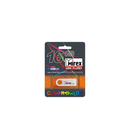 USB Flash Mirex SWIVEL RUBBER ORANGE 16GB (13600-FMURSO16), 3-е