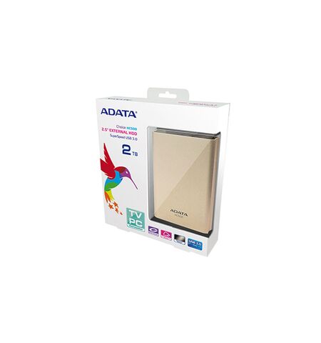 Внешний жесткий диск ADATA HC500 2TB Golden (AHC500-2TU3-CGD), 3-е