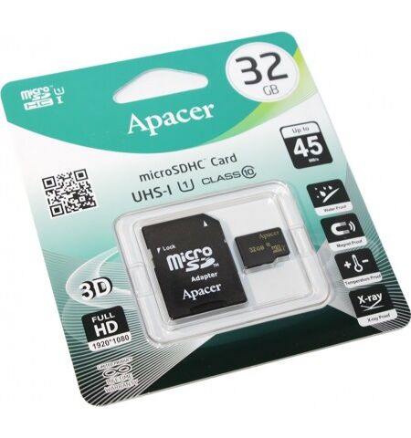 Карта памяти Apacer microSDHC 32GB Class 10 UHS-I + SD Adapter (AP32GMCSH10U1-R), 2-е