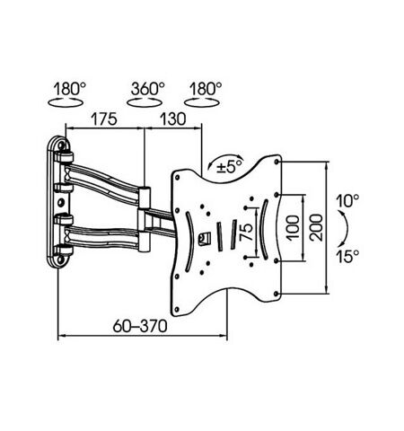 Кронштейн Kromax TECHNO-3 Black, 2-е