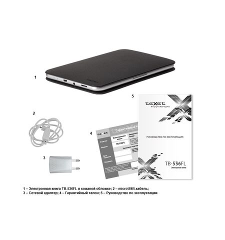 Электронная книга teXet TB-536FL White, 4-е