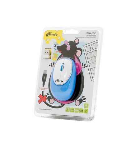 Мышь Ritmix RMW-250 Antistress Blue, 2-е