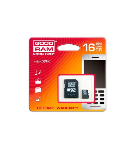 Карта памяти GOODRAM microSDHC 16GB Class 10 UHS-I U1 + SD Adapter (SDU16GHCUHS1AGRR10), 2-е