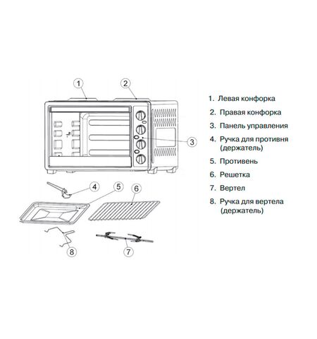 Мини-печь (ростеры) MYSTERY MOT-3330, 3-е