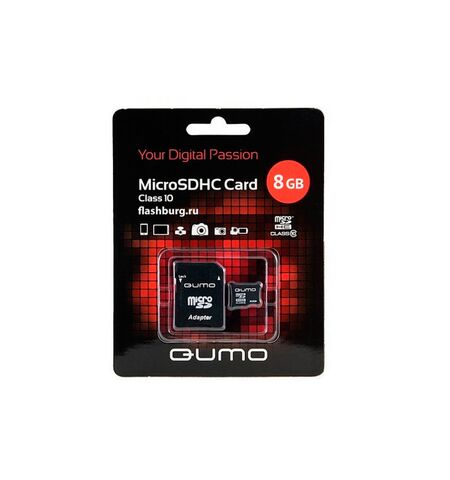 Карта памяти QUMO 8GB microSDHC Class 10 (QM8GMICSDHC10), 2-е