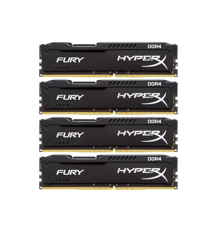 Оперативная память Kingston HyperX FURY 16GB kit (4x4GB) DDR4 PC4-19200 (HX424C15FBK4/16), 4-е