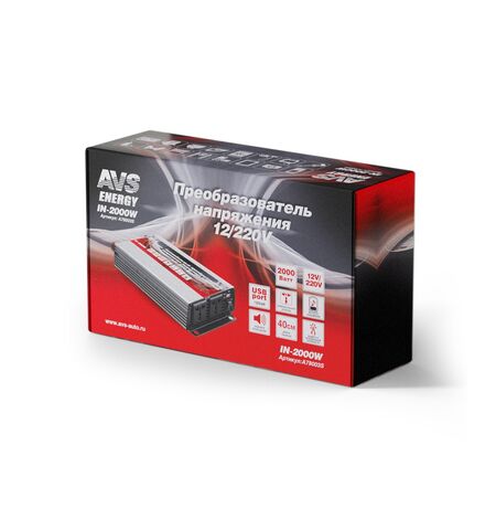 Автомобильный инвертор AVS Energy 12/220V IN-2000W, 2-е