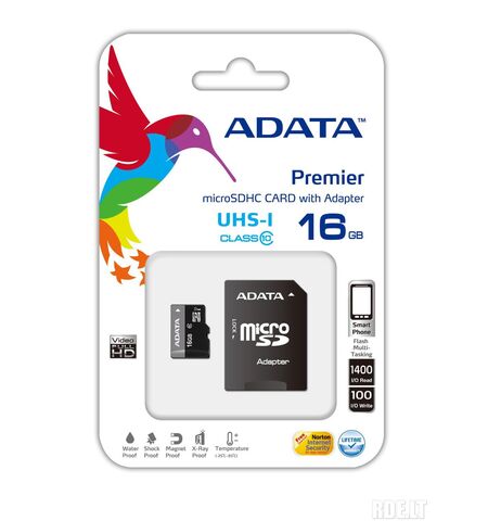 Карта памяти ADATA Premier microSDHC 16GB Class 10 UHS-I U1 with SD Adapter (AUSDH16GUICL10-RA1), 3-е фото товара в интерент-магазине freenet.by Карта памяти ADATA Premier microSDHC 16GB Class 10 UHS-I U1 with SD Adapter (AUSDH16GUICL10-RA1), 3-е